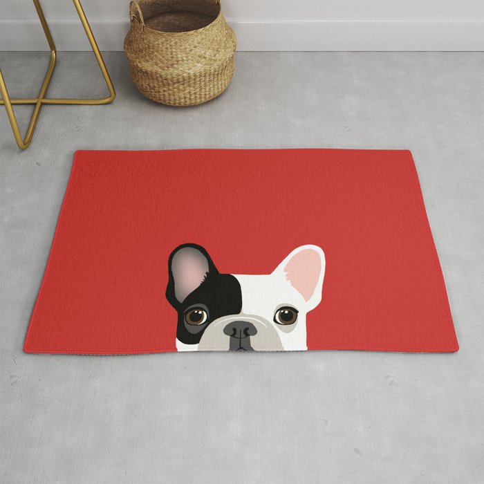 2'6" x 2'6" French Bull Dog Small Area Rug Size